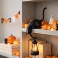 thumbnail image 3 of Whimsical Cat with Lantern Shelf Decor, Resin Cat with Lantern Shelf Decor, Cat Figurine with LED Night Light for Bookshelves, Porches, Patios, Gift for Cat Lovers,White, 3 of 5