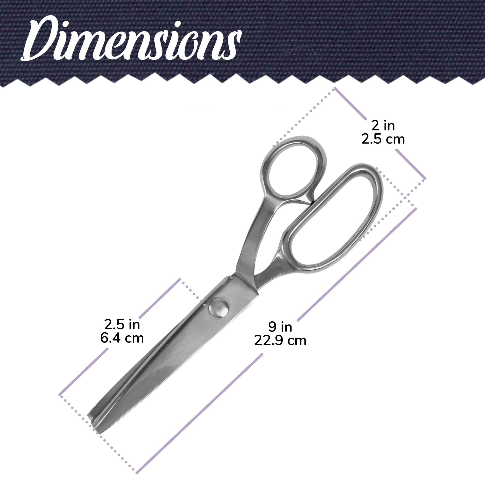 JubileeYarn Metal Pinking Shears - Silver - 3 Units