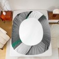 thumbnail image 5 of Feelyou Adult Modern Fashion Queen Sheet Sets, Teal Abstract Geometric Flat Sheet, Stripes Ombre Queen Fitted Sheet, Ultra Soft Home Decor, 4pcs, 5 of 7