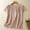 408#Pink, variant on Women's Solid Color Round Neck Reversible Button Down Pleated Casual Fashion Top with 3/4 Sleeve for Home Daily Wear Comfortable and Stylish