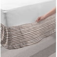 thumbnail image 2 of Abstract Bed Skirt, Minimalist Horizontal Brushstroke Stripes Hand Drawn Lines Contemporary, Elastic Bedskirt Dust Ruffle Wrap Around for Bedding Decor, 4 Sizes, Warm Taupe and White, by Ambesonne, 2 of 2