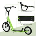 thumbnail image 4 of Aosom Teens Youth Kick Scooter Adjustable Handlebar Ride On Toy For 5+ w/ Front and Rear Dual Brakes Inflatable Wheels, Green, 4 of 9