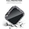 thumbnail image 4 of GHSDFBB 2-Pack Bling Cases with Screen Protector Compatible for Apple Watch 41mm, Fully Paved Diamonds Protective Case for iWatch Series 7 (41mm, Black+Clear), 4 of 7
