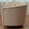 thumbnail image 3 of Swivel Barrel Accent Chair, 360-Degree Rotating Mid-Century Modern Lounge Chair with Sloped Arms, Upholstered Armchair for Living Room, Bedroom, Office in Beige, 3 of 6