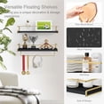 thumbnail image 5 of Black and Gold Bathroom Floating Shelves for Wall, Decorative Wall Mounted Shelves for Kitchen Coffee Bar Station Organizers and Storage, Hanging Shelving Unit for Bedroom Living Room (2-Pack), 5 of 6