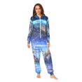 thumbnail image 2 of FORMRS Onesies Pajama for Adults Unisex Hoodie Winter Jumpsuit One Piece Sleepwear, Sizes S-2XL, Beautiful Floral Moon, 2 of 7