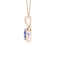 thumbnail image 2 of ANGARA Natural Vintage Style Oval 1.25 ct Tanzanite Halo Pendant in 14K Rose Gold for Women (Size-8x6mm) | December Birthstone, Anniversary, Jewelry Gift for Women | Natural Tanzanite Necklace, 2 of 7
