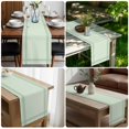 thumbnail image 5 of Sage Green Table Runner 72 Inches Long, Modern Minimalist Grid Pattern Cotton Linen Table Runners Dresser Scarves, Decorative Fabric Tabletop Scarf Furniture Cover for Home Dinner Party 13"x72", 5 of 9