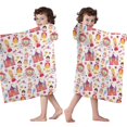 thumbnail image 4 of Colorful Princess Castle Carriage Pattern Hooded Bath Towel，50"x30" for Ages 3 To 12 Kids, Quick Dry Lightweight Soft Microfiber Hood Beach Towel Cover Up for Kids, 4 of 7