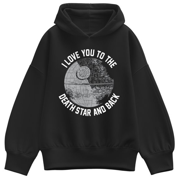 Star Wars - Love You to Death Star and Back Oversized Fleece Hoodie Sweatshirt