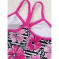 thumbnail image 3 of MSemis Little Girls' Summer Tankini Swimsuit 3 Piece Rash Guard Set Rose Red 12, 3 of 6