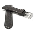 thumbnail image 3 of Bandini Extra Long (XL) 22mm Mens Italian Leather Watch Band Strap - Brown - Buffalo Pattern - White Stitch - Classic, 3 of 5