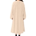 thumbnail image 6 of Ohufall Pajamas Dress for Women Warm Winter Fleece Bathrobe Nightgown Loungewear Crew Neck Long Sleep Robe, 6 of 9