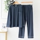 thumbnail image 2 of Hombres Casual Solid Pullover Mangas largas Ropa de dormir Bolsillo Tops y pantalones Traje de cuello redondo Pompotops oipoqjl8948, 2 of 3
