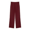 thumbnail image 4 of Audhol Linen Pants Women Women's Pure Cotton and Linen Wide Leg Pants Casual Baggy Elastic Waistband with Pockets Fashionable Pants Women Wide Leg Pants Red2 4XL, 4 of 9