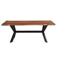 thumbnail image 2 of Taran Designs Harper 81" Live Edge Solid Wood Dining Table in Brown/Black, 2 of 5