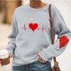 thumbnail image 2 of RKSTN Valentine Gifts Sweatshirts for Women Oversized Crewneck Valentine's Day Heart Graphic Print Hoodless Sweatshirt Womens Casual Plus Size Round Neck Loose Comfy Sweatshirt Fall Spring Clothes, 2 of 6