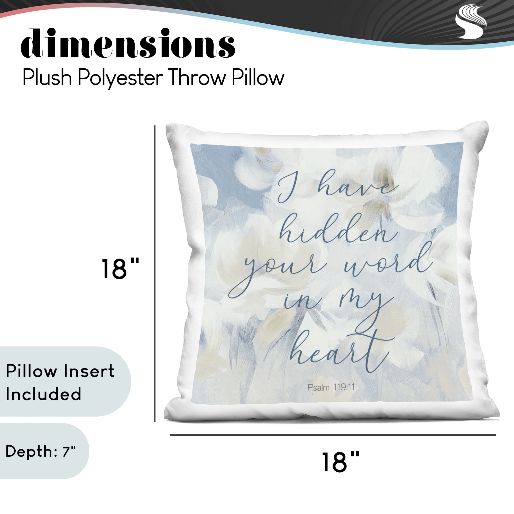Stupell Industries Your Word In My Heart Decorative Printed Throw Pillow, design by Lanie Loreth