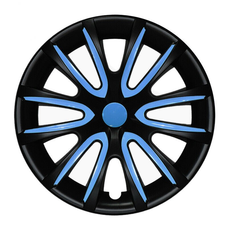 15" Hubcaps Fits Ford Ranger Wheel Cover Matt Black with Blue Insert 4x
