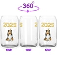 thumbnail image 2 of Happy New Year Collie Welcome 2025 Balloon Firework Party 16oz Glass Cup Mug Collie Dog Lover Gifts Idea Glass Can - 01014, 2 of 5