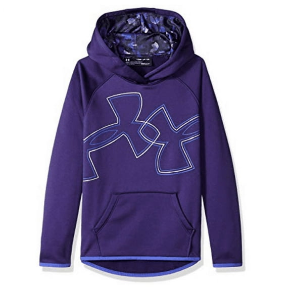 Under Armour Girls Fleece Dl Logo Hoodie, Cool Gear, Purple Youth Large New