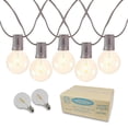 thumbnail image 1 of Novelty Lights 100 Feet G50 LED Patio String Lights with 67 Bulbs, Warm White, Weather Resistant and Shatterproof Replaceable Plastic Globe Bulbs, Brown Wire, 1 of 9