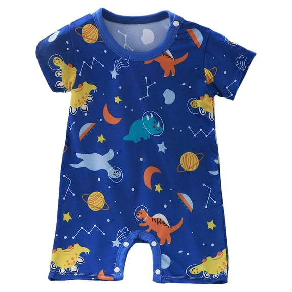 0-3 Months Infant Summer Romper Summer Baby Bodysuit Thin Boys Romper Cartoon Newborn Short Sleeved Romper Baby Girls Pajamas