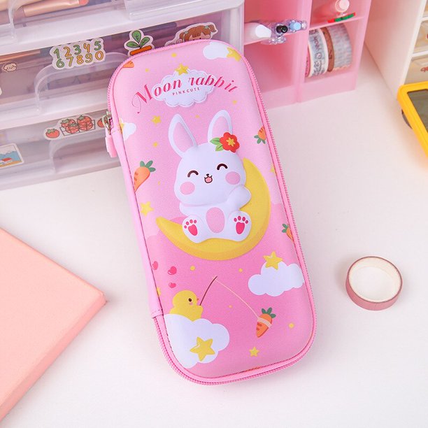 Estuche de plástico para lápices estéreo 3D, caja de papelería para la escuela, estuche para bolígrafos para niñas, estuche para bolígrafos para estudiantes, bolsa bonita para regalo Fivean unisex