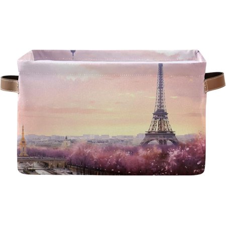 Hotbar 1PCS Storage Basket Modern Paris Large Foldable Storage Bin Cube Collapsible Organizer