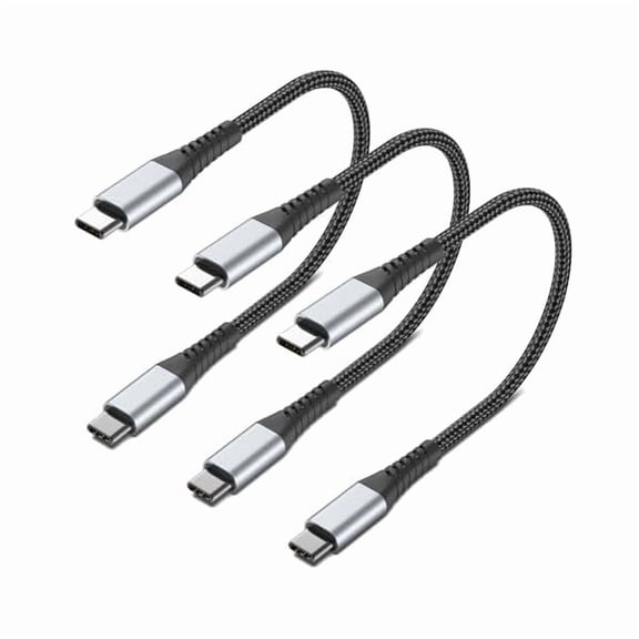can 1FT USB C to USB C Cable, 3Pack Short USB Type C to C Cable 60W Fast Charging 1 Foot USBC to USBC Cord Braided for iPhone 16 15 Pro Max, Samsung Galaxy S25 A16, Moto G8, Google Pixel