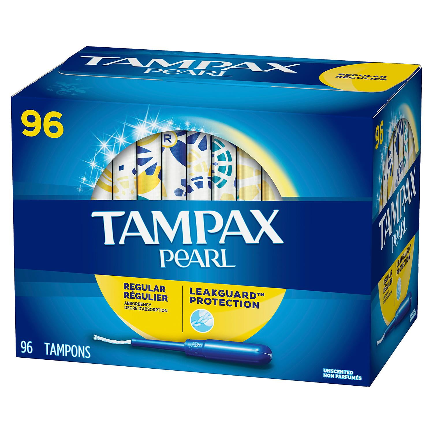 The Tampax Pearl Unscented Tampons, Regular (96 ct.)
