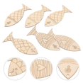 thumbnail image 2 of 200pcs Wooden Fish Wall Hanging Decor Coastal Beach Themed Fish Sculpture Mediterranean Style Rustic Nautical Fishing Ornament DIY Paintable Craft, 2 of 3