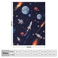 thumbnail image 4 of HENGT Outer Space Theme Throw Blanket for Kids, Blue Space Astronaut Rocket Fuzzy Plush Blanket for Boys Gift, Soft Galaxy Planet Spaceship Flannel Blanket for Children Teen Bed Couch Decor, 4 of 6