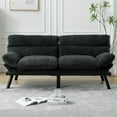 thumbnail image 2 of Memory Foam Futon,Convertible Futon Sofa Bed with Adjustable Armrests,Upholstered Futon Couch Sleeper Sofa for Compact Small Space,Black, 2 of 7