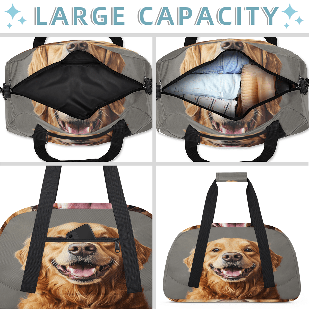 Herdesigns Labrador Dog Sports Duffle Bags Travel Duffle Bag Gym Bag Cute Weekender Travel Bag Waterproof Overnight Bag Carry On Travel Tote Bag Dance Bags