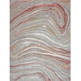 thumbnail image 2 of Hauteloom Liverpool Modern Abstract Bedroom Living Room Area Rug - Marble Swirl Pattern - Contemporary Bohemian Farmhouse - Pink, Red, Grey - 7'10" x 10', 2 of 12