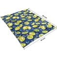 thumbnail image 4 of Yellow Lemon Fruit Slices Blue Pattern Blanket,Comfortable Soft Flannel Throw Blanket,All Season,Warm Lightweight Blankets for Sofa Bed Couch Living Room Chair,60"x80", 4 of 4