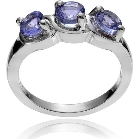 Brinley Co. Women's Tanzanite Sterling Silver 3-Stone Fashion Ring