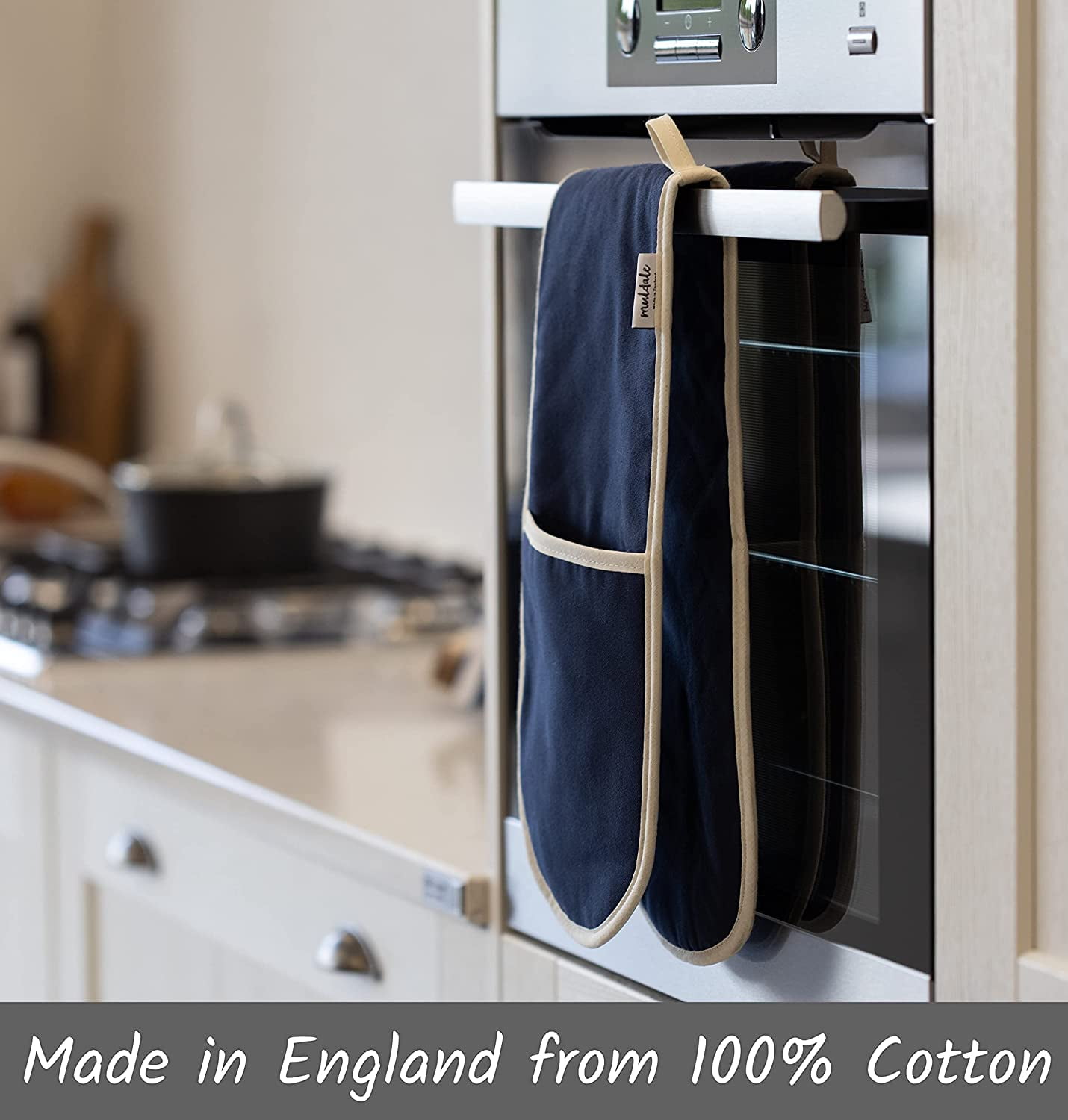 navy blue double oven gloves