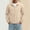 Khaki, variant on Men Lapel Collar Snap Button Jacket Drawstring Hem Lightweight Wind Resistant Casual Outerwear for Spring Fall Daily Street Campus Travel Walking Army Green S