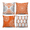 Orange, variant on Blue Throw Pillow Covers Set of 4, Modern Geometric Decorative Cushion Covers 18x18 Inch, Damask Mandala Dandelion Pattern Pillowcases for Sofa Couch Bed Living Room, Hidden Zipper