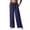 Pant-319Navy, variant on Gamivast Linen Wide Leg Pants For Women High Waist Button Fly Tie Knot Front Palazzo Pants Loose Fit Soft Dressy Pants Summer Beach Holiday Daily Wear