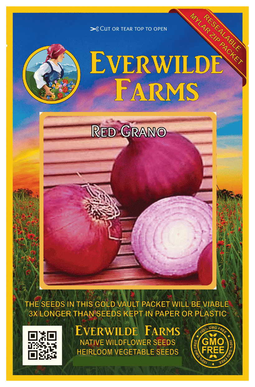 Everwilde Farms Mylar Seed Packet 500 Evergreen White Bunching Onion Seeds 