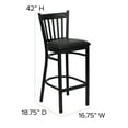thumbnail image 6 of BizChair Black Vertical Back Metal Restaurant Barstool - Black Vinyl Seat, 6 of 12