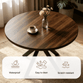 thumbnail image 7 of 43.5 Inch Round Dining Table Set For 4, 5-Piece Wooden Table with Metal Leg Dining Chairs, Mid Century Modern Small Coffee Set For Dining Room Kitchen Apartment, 7 of 7