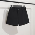 thumbnail image 2 of Women's Suit Shorts - 2025 High Waist A-Line Wide Leg Style, Black Suit Shorts Women's Black Summer Thin Style 2025 New Loose High Waisted A Line Casual Wide Leg Trousers, 2 of 9