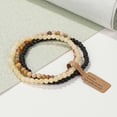 thumbnail image 2 of 3Pcs/set Natural Green Stone Bracelet 4mm Moss Agates Black Onyx Cat Eye Beads Elastic Bracelets For Women Men Simple Jewelry, 2 of 6