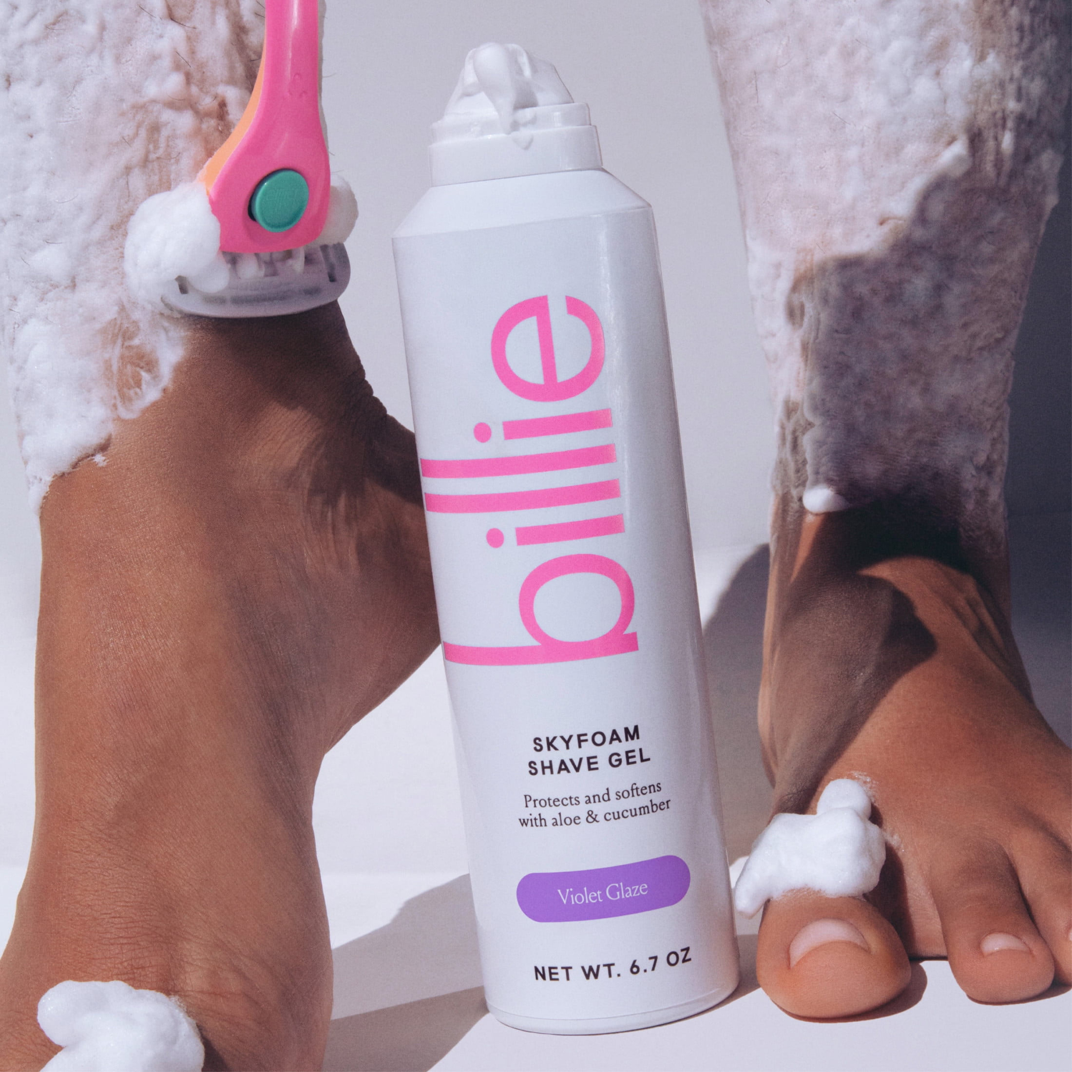 Billie SkyFoam Womens Shave Gel, Violet Glaze Scent, 6.7 fl oz