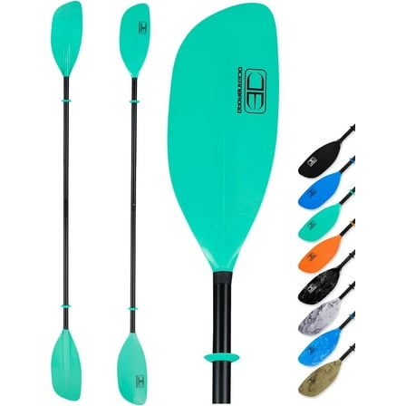 OCEANBROAD Kayak Paddle 86in/218cm, 90.5in/230cm Alloy Shaft 2-Piece Floatable Kayak Oar for Kayaking Canoeing Boating