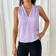 thumbnail image 4 of Ktyne Tank Top Blouses for Women Professional Sleeveless Blouse To Wear Under Blazers Vneck Vest Top Summer Trendy Work Tops Light Purple M, 4 of 7